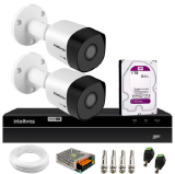 Kit 2 Câmeras Segurança Intelbras 1120B DVR 4 Canais Com HD Completo