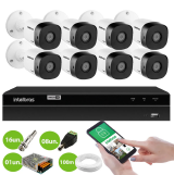 Kit 8 Câmeras Segurança Intelbras 1120B DVR 8 Canais Com HD Completo